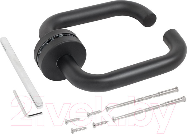 Изображение товара Ручка дверная Стандарт 0203 SS (60-90) Inox (черный/нержавеющая сталь)