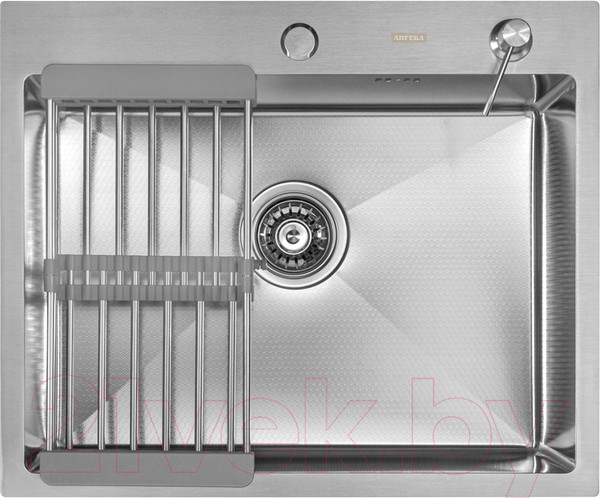 Изображение товара Мойка кухонная Arfeka Eco AR 60x50 + CL AR + DS AR (Satin Decor, с дозатором и коландером)