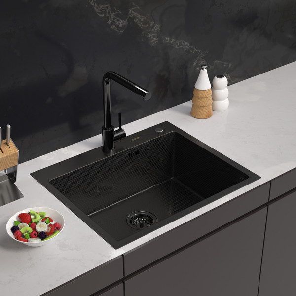 Изображение товара Мойка кухонная Arfeka Eco AR PVD Nano Decor 60x50 (черный)