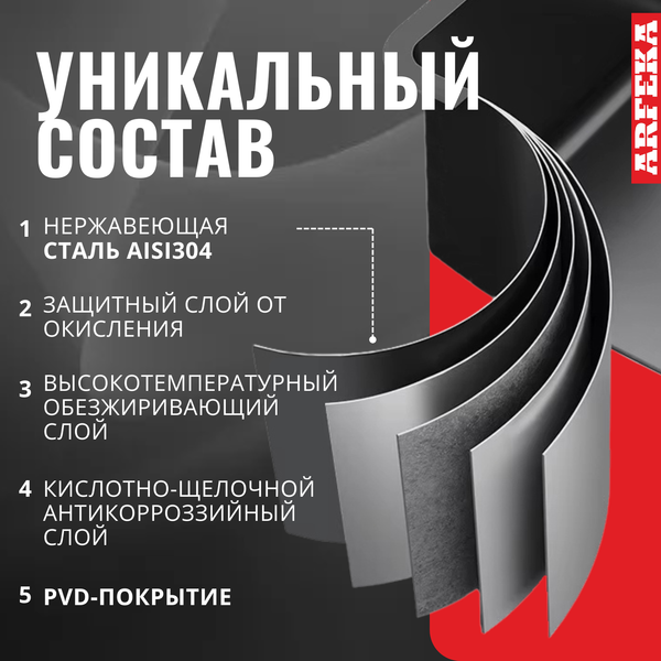 Изображение товара Мойка кухонная Arfeka Eco AR PVD Nano Decor 60x50 (черный)