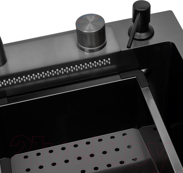 Изображение товара Мойка кухонная со смесителем Arfeka Sensor Eco PVD Nano AR 75x45 (черный)