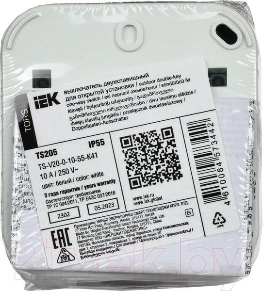 Изображение товара Выключатель IEK Tors TS-V20-0-10-55-K41 (белый)