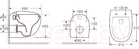 Изображение товара Унитаз подвесной с инсталляцией WeltWasser Jeckenbach 004 GL-WT + Marberg 507 SE
