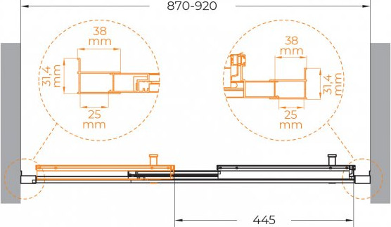 Изображение товара Душевая дверь Cezares MOLVENO-BF-3-90-C-Cr-IV