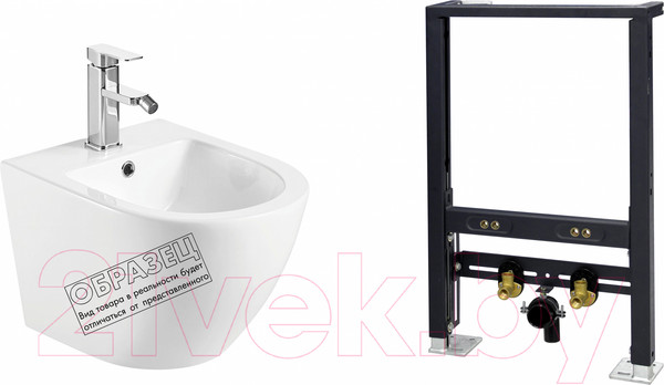 Изображение товара Биде подвесное с инсталляцией WeltWasser Amberg 500 BD + Merzbach 005 GL-WT