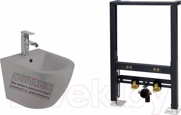 Изображение товара Биде подвесное с инсталляцией WeltWasser Amberg 500 BD + Merzbach 005 MT-GR