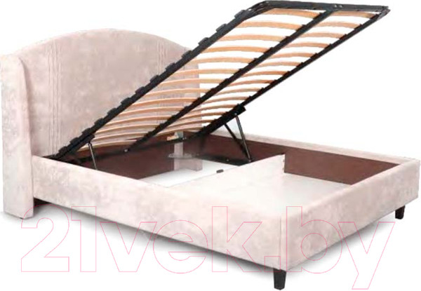 Изображение товара Полуторная кровать Мебельград Севилья с ортопедическим основанием на опорах 140x200 (тиффани бежевый)