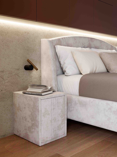 Изображение товара Двуспальная кровать Мебельград Севилья с ортопедическим основанием на опорах 160x200 (тиффани бежевый)