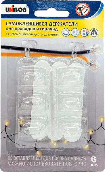 Изображение товара Набор держателей для проводов Unibob 96966 (6шт)