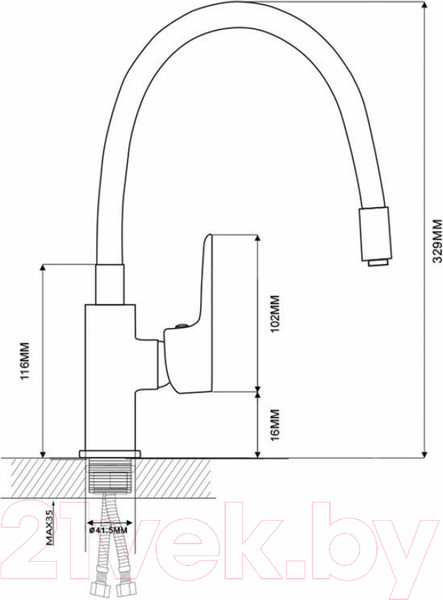 Изображение товара Смеситель Ekko EM70112-8 (белый/хром)