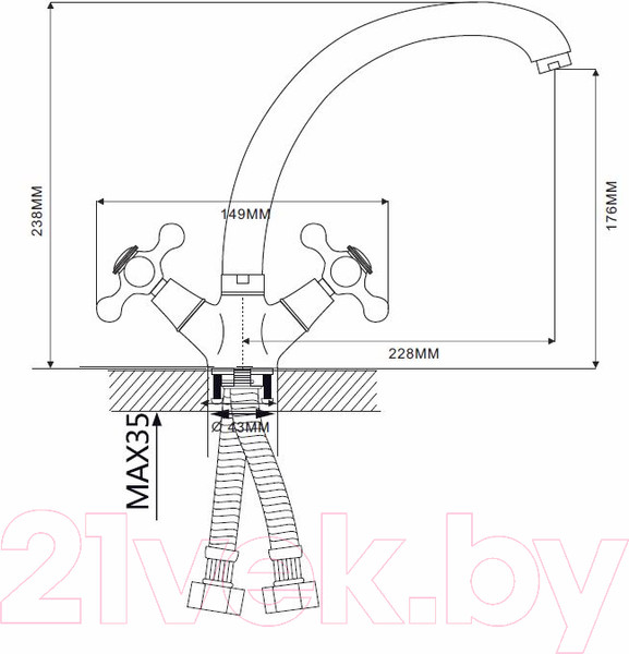 Изображение товара Смеситель Ekko EM4719