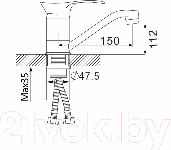 Изображение товара Смеситель Ekko EM4501-2