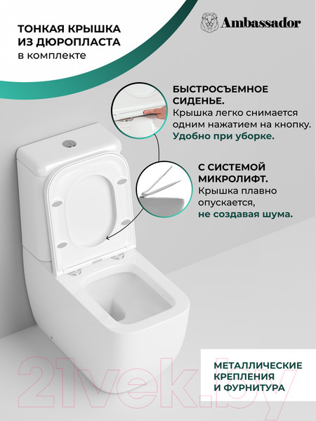 Изображение товара Унитаз напольный Ambassador Forsa / 247K19001S (с сиденьем)