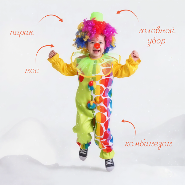 Изображение товара Костюм карнавальный Пуговка Клоун / 2014 к-19 (р.134-68)