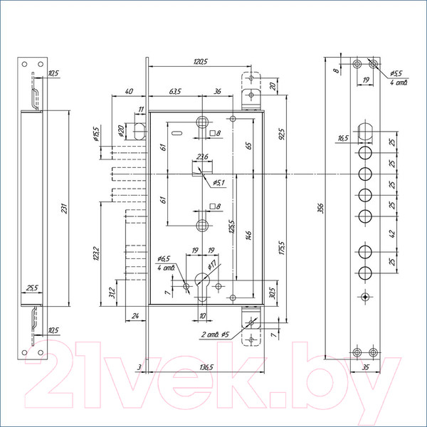 Изображение товара Замок врезной Меттэм ЗВ13 174.1.1