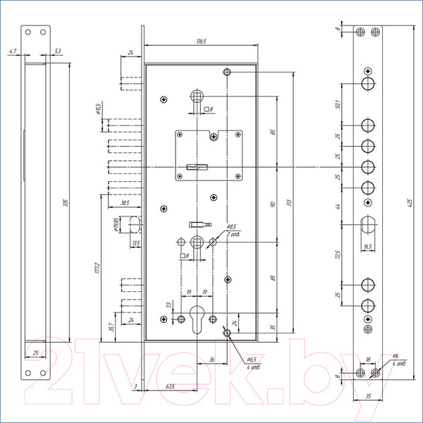 Изображение товара Замок врезной Меттэм ЗВ13 374.0.1