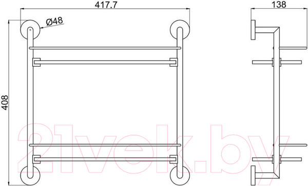 Изображение товара Полка для ванной Allen Brau Priority 6.31015-MG / 323767 (графит браш)