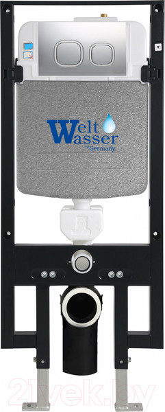 Изображение товара Унитаз подвесной с инсталляцией WeltWasser Amberg 497 + Merzbach 043 GL-WT + Amberg RD-CR