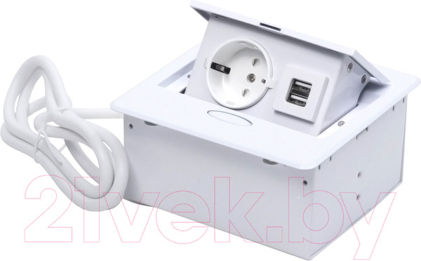 Изображение товара Блок розеточный AKS Nova 4 выдвижной (1 розетка, белый)