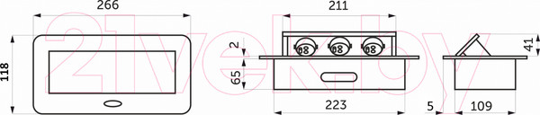Изображение товара Блок розеточный AKS Nova выдвижной (3 розетки, черный)