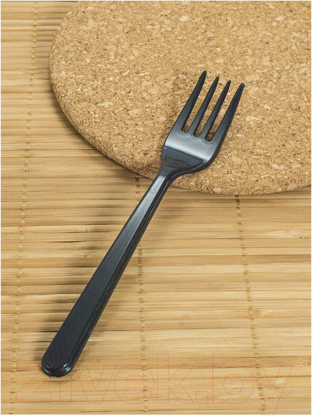 Изображение товара Набор одноразовых вилок Паксервис Премиум 180мм / 285514 (150шт, черный)