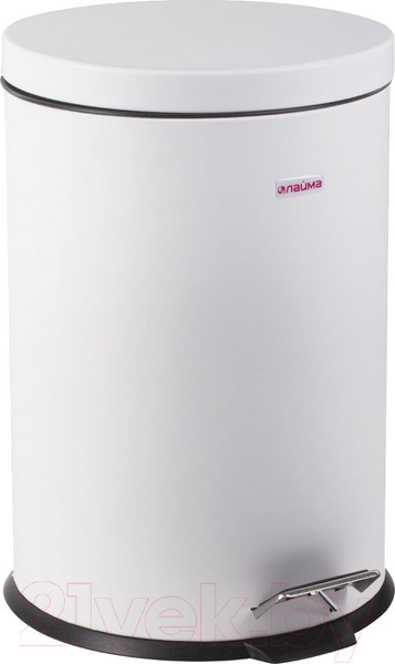 Изображение товара Мусорное ведро Laima Classic / 604948 (12л, белый глянцевый)