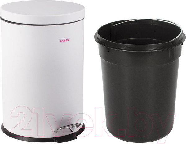 Изображение товара Мусорное ведро Laima Classic / 604948 (12л, белый глянцевый)
