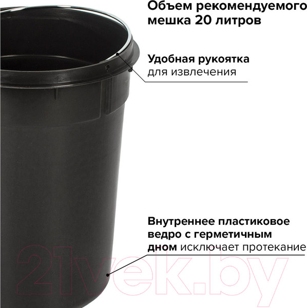 Изображение товара Мусорное ведро Laima Classic / 604948 (12л, белый глянцевый)