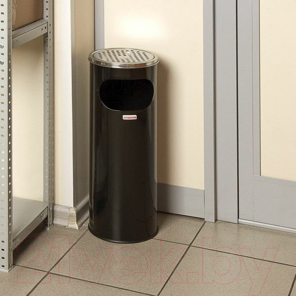 Изображение товара Урна уличная Laima Professional / 606298 (18л, черный/нержавеющая сталь)