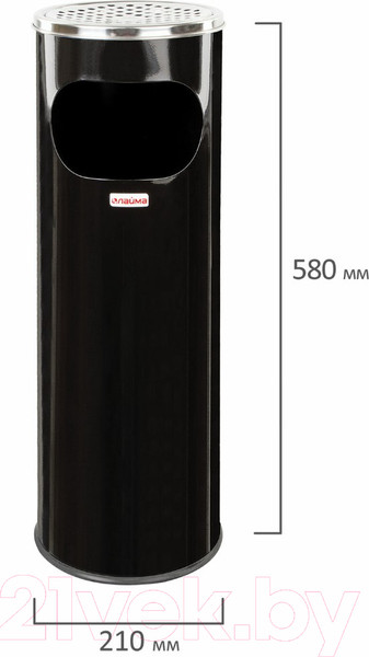 Изображение товара Урна уличная Laima Professional / 606298 (18л, черный/нержавеющая сталь)