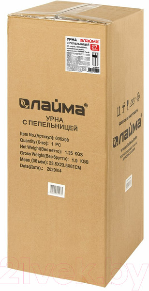 Изображение товара Урна уличная Laima Professional / 606299 (27л, нержавеющая сталь)