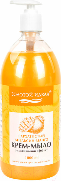 Изображение товара Мыло жидкое Золотой идеал Бархатистый апельсин-манго / 608287 (1л)