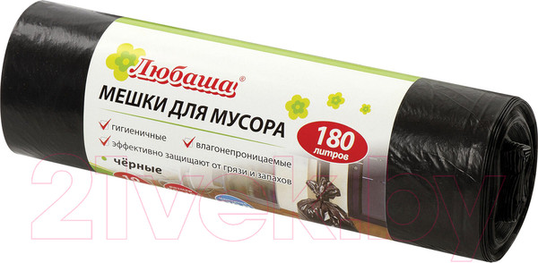 Изображение товара Пакеты для мусора Любаша 605336 (10шт, черный)