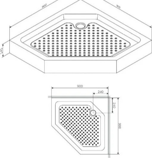 Изображение товара Душевой поддон Damixa DX35WT-405-090MT (с сифоном)