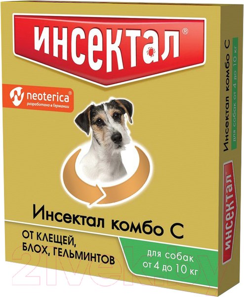 Изображение товара Капли от паразитов Инсектал Комбо для собак 4-10кг / N204