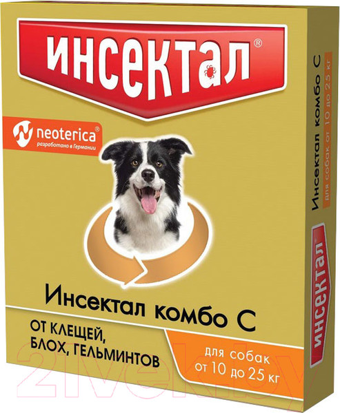 Изображение товара Капли от паразитов Инсектал Комбо для собак 10-25кг / N205