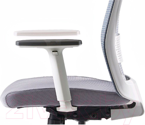 Изображение товара Кресло офисное Bestuhl S30 White Pl с подголовником и регулируем. подлокотником (черная сетка/серая ткань)