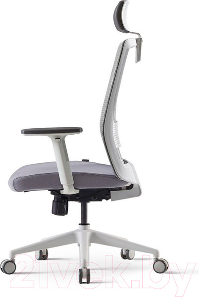 Изображение товара Кресло офисное Bestuhl S30 White Pl с подголовником и регулируем. подлокотником (черная сетка/серая ткань)