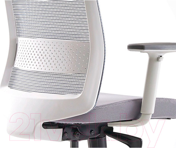 Изображение товара Кресло офисное Bestuhl S30 White Pl с подголовником и регулируем. подлокотником (черная сетка/серая ткань)