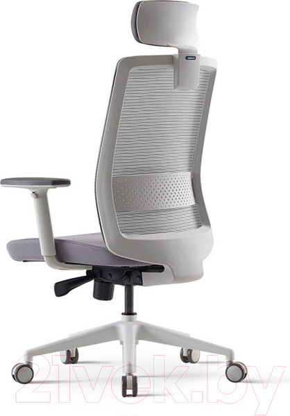 Изображение товара Кресло офисное Bestuhl S30 White Pl с подголовником и регулируем. подлокотником (черная сетка/серая ткань)