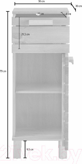 Изображение товара Тумба для ванной Dipriz Джосси Д.7155-5.02 (бейц масло)