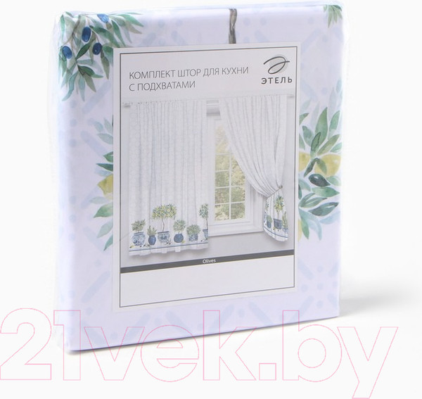 Изображение товара Комплект штор Этель Olives / 9933898 (145x180, 2шт, с подхватами)