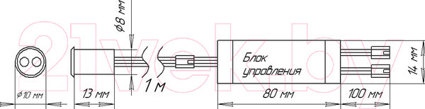 Изображение товара Выключатель для светодиодной ленты AKS Бесконтактный на движение врезной/накладной D8мм (60W, белый)