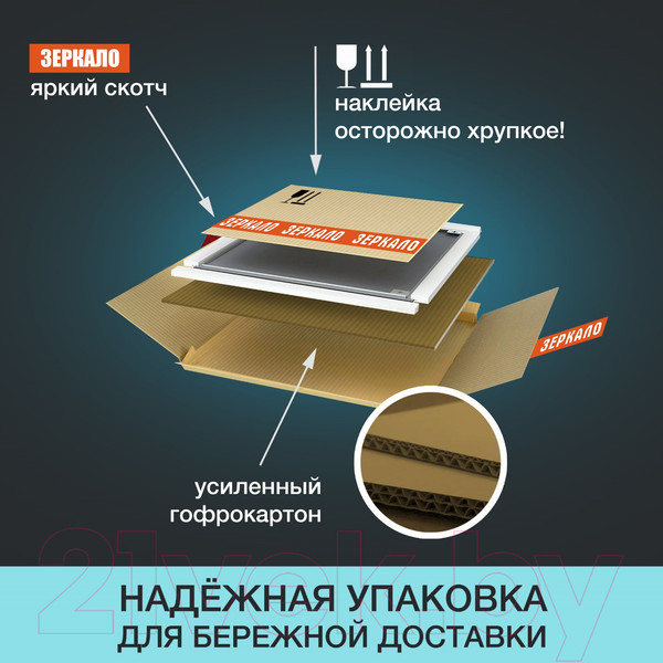Изображение товара Зеркало Алмаз-Люкс Tokyo Blaсk 70d2-6 (с подсветкой и датчиком движения)