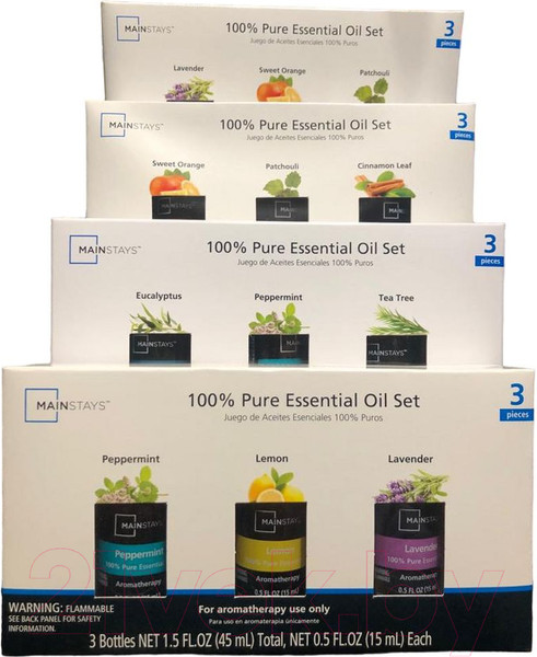 Изображение товара Набор эфирных масел Mainstays Лаванда Сладкий апельсин Пачули (3x15мл)