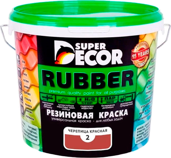 Изображение товара Краска Super Decor Резиновая №02 Черепица красная (12кг)