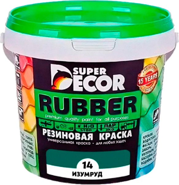 Изображение товара Краска Super Decor Резиновая №14 Изумруд (12кг)