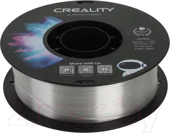 Изображение товара Пластик для 3D-печати Creality CR-PETG 1.75мм / 3301030037 (1кг, прозрачный)