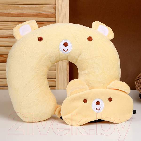 Изображение товара Подушка на шею Sima-Land Мишка с маской для сна / 2803777