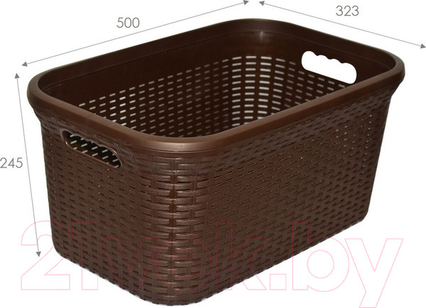Изображение товара Корзина для белья Violet Ротанг / 263201 (32л, коричневый)